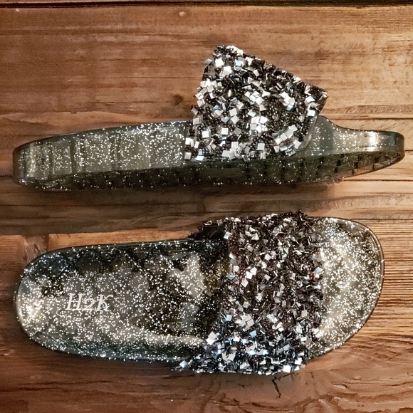 Black/Silver Sparkle Slides - Picture 5 of 5